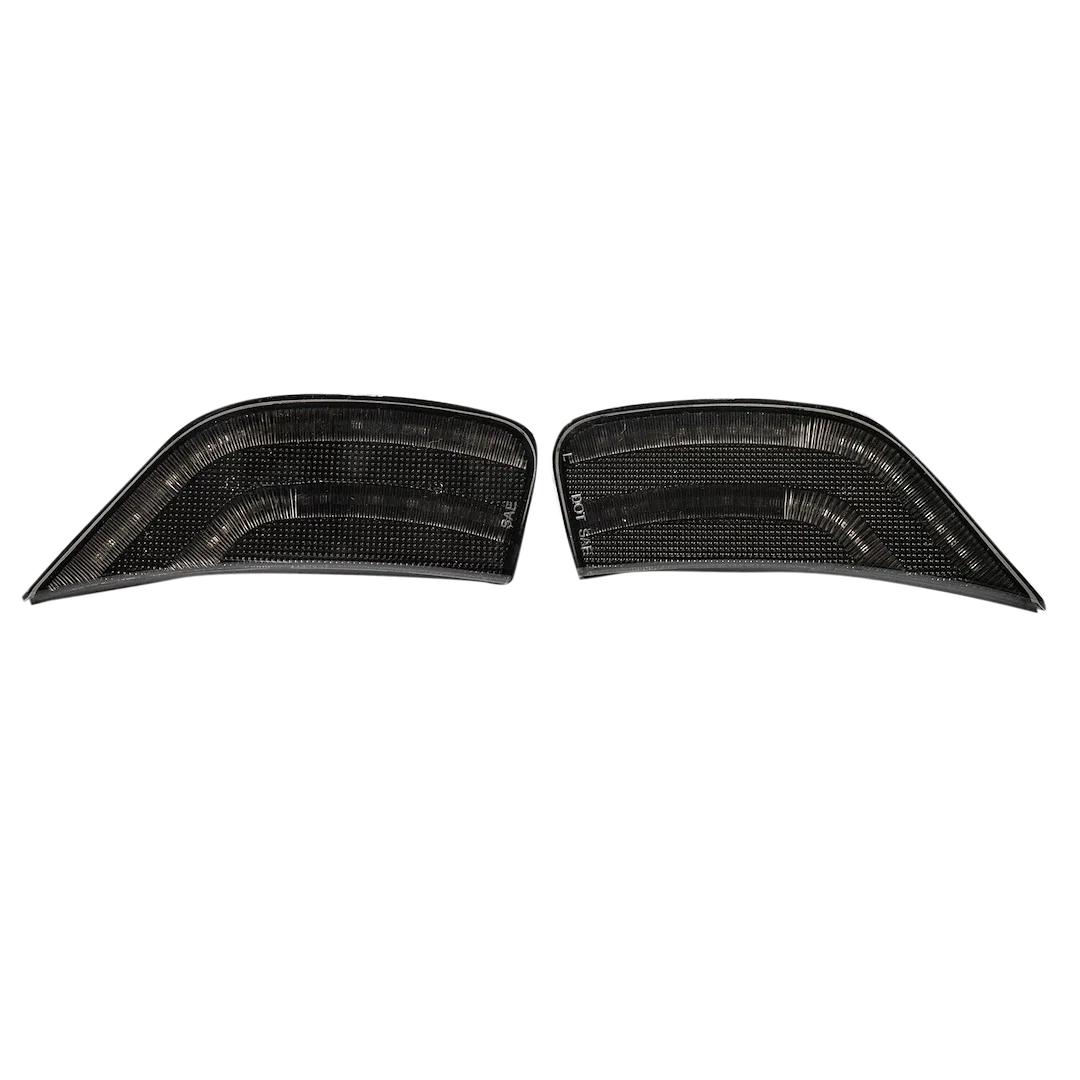 264231WHBK – RECON ACCESS Side Marker Light, Front Side Fenders Smoke Lens Black Trim LED White Bulb Set Of 2